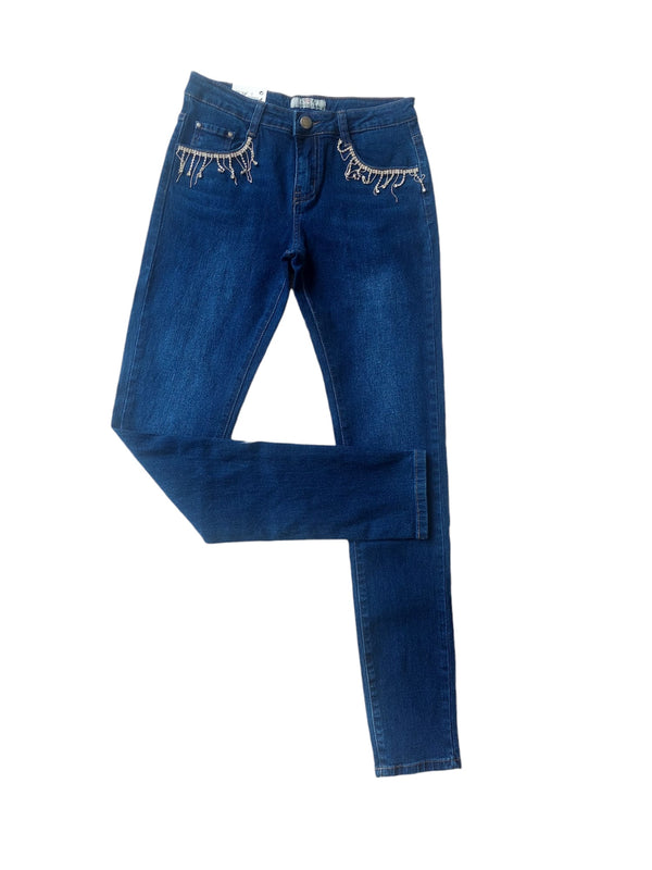 Jeans Infantil com Detalhe de Franjas Brilhantes